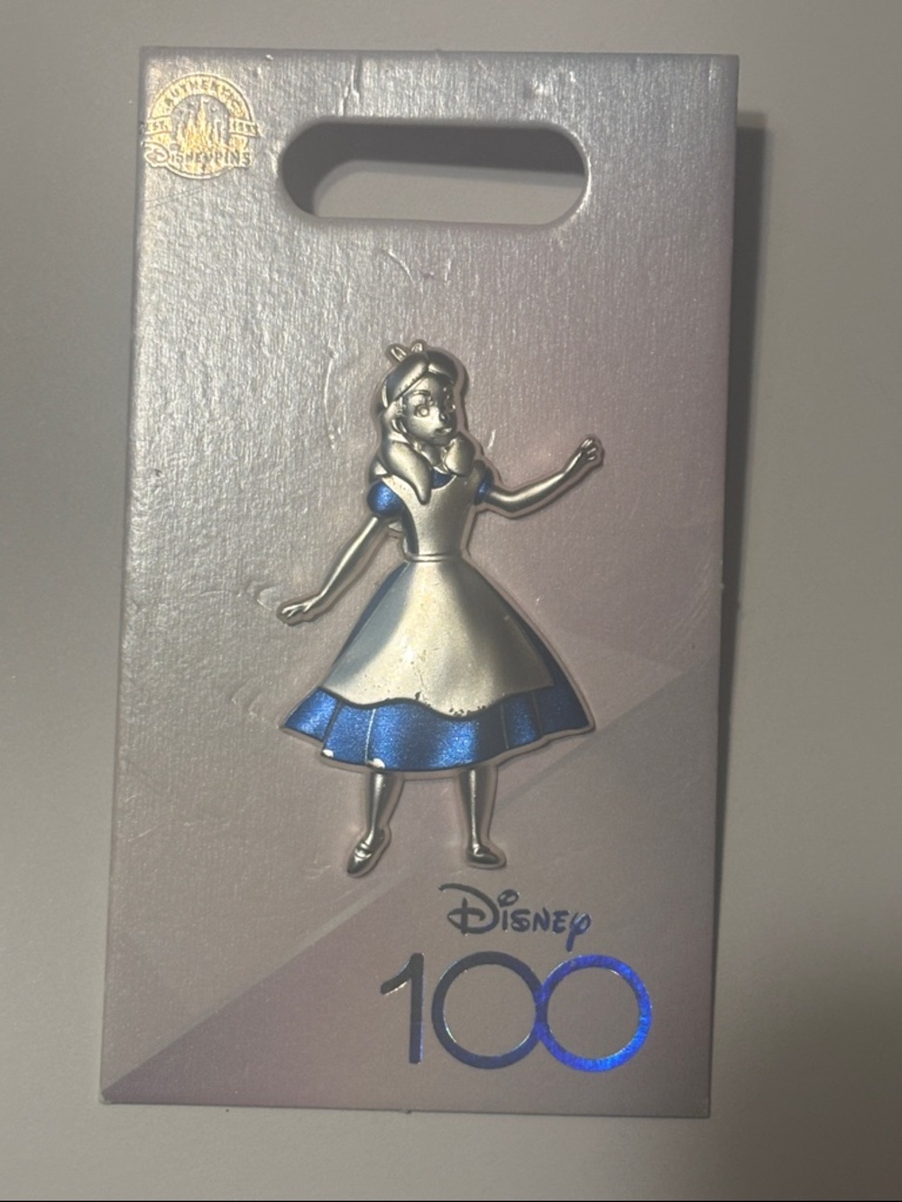Disney Parks Pin Alice in Wonderland 100 Years Anniversary Platinum Collection